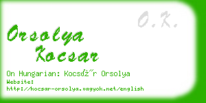 orsolya kocsar business card